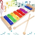 thumbnail image 1 of Xilófono de madera Instrumento musical para niños adultos Glockenspiel con mazo de madera Juguetes musicales 8 teclas Educación Xilófonos de percusión Juguetes de aprendizaje temprano ER, 1 of 5