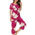 thumbnail image 1 of Ensembles de Pyjama pour Femmes, Shorts pour Femmes, Blouse Décontractée à Col Rond et Manches Courtes, Ensemble de Pyjama Mode, 1 of 7