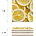 thumbnail image 3 of FMSHPON Lemon Set of 6 Coaster for Drinks, Absorbent Ceramic Stone Coasters Cup Mat with Cork Base for Home Kitchen Room Coffee Table Bar Decor, 3 of 4