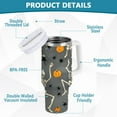 thumbnail image 2 of Yayeee 40oz Stainless Steel Tumbler with Straw and Handle Double-Wall Insulated Travel Water Bottle, Halloween Dancing Skeleton, 2 of 8