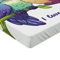 thumbnail image 2 of Ambesonne Parrot Fitted Sheet, Branch with Heart, Full Size, Pink Teal White, 2 of 3