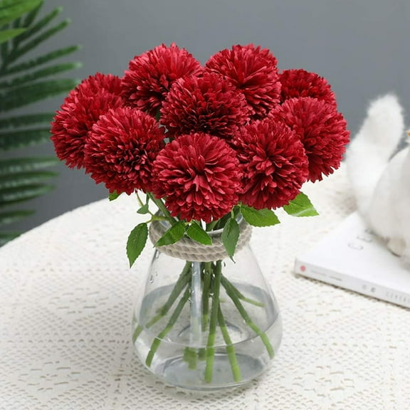 MAMOWEAR 10Pcs Artificial Fake Flower Silk Chrysanthemum Ball Hydrangea Arrangements Wedding Bouquets Decor Home Kitchen Garden Party Table Floral centerpieces