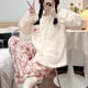 thumbnail image 3 of Cinnamoroll & Kuromi Hello Kitty Fuzzy Plush 2 Pcs Pajamas for Women Autumn Winter New Warm Cozy Sleepwear Home Casual Clothes, 3 of 4
