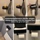 thumbnail image 3 of Soporte para papel higiénico negro, soporte para papel higiénico sin perforación con caja de pañuelos húmedos, soporte para papel higiénico con bandeja para baño, autoadhesivo o perforado, negro mate, 3 of 6