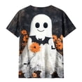 thumbnail image 3 of jobturf Womens Plus Size Halloween Shirt Party Short Sleeve Crew&nbsp;Neck T Shirts Holiday Loose Fit Graphic Festival Tops XL, 3 of 5
