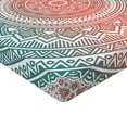 thumbnail image 2 of Ambesonne Teal and Coral Fitted Sheet 2 Pcs Set, Ombre Effect Mandala, Twin XL, Teal Coral, 2 of 3