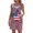 Vermilion, variant on Women's Casual V-Neck Sundress, Sleeveless Summer Dress with Patriotic Print and Pockets, Comfortable Apparel for Festivals and Travel,Dark Blue L