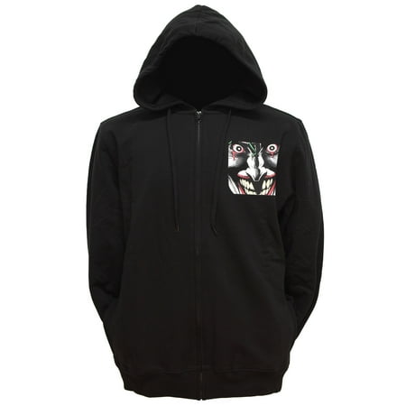 DC DC Comics Batman Joker Insanity Men's Black Zip Up The Joker Insanity Batman DC Comics Licensed Adult Pullover
