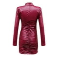 thumbnail image 5 of gakvbuo Fall Dresses for Women 2022 Sexy Dresses for Women Womens Bodycon Long Sleeve Dresses Glitter Ruched Mini Dress With Shoulder Pads Party Club Night Outfit, 5 of 6