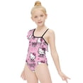 thumbnail image 3 of Hello Kitty Girls One Piece Swimsuits Hawaiian Ruffle Swimwear Beach Bathing Suit Outfits, 3 of 7