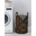 thumbnail image 3 of Abstract Laundry Bag, Curving Strikes Dashes and Blots in Dark Tones, Hamper Basket with Handles Drawstring Closure for Laundromats, 13" x 19", Grey Redbrown, by Ambesonne, 3 of 4
