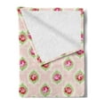 thumbnail image 2 of Shabby Flora Soft Flannel Fleece Throw Blanket, Roses Damask Pattern Botanical Delicate Antique Old Fashioned Style Dotted, Cozy Plush for Indoor and Outdoor Use, 60" x 80", Multicolor, by Ambesonne, 2 of 5