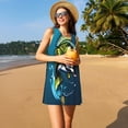 thumbnail image 3 of Fotbe Largemouth Bass Fish Vestido de Verano sin Mangas para Mujer – Vestido Midi Línea A, Estilo Camiseta Floral, Vestido Playero Casual y Fluido, 3 of 7
