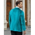 thumbnail image 3 of COOFANDY Men Velvet Suit Jacket One Button Ceremony Blazer Notched Lapel Velvet Tuxedo Jackets, 3 of 6