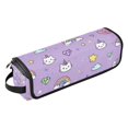 thumbnail image 2 of Hair Tool Organizer Bag with Heat Resistant Mat Removable Travel Storage Case for Hot Air Brushes Curling Irons Cat Face and Rainbows Pattern, 2 of 8