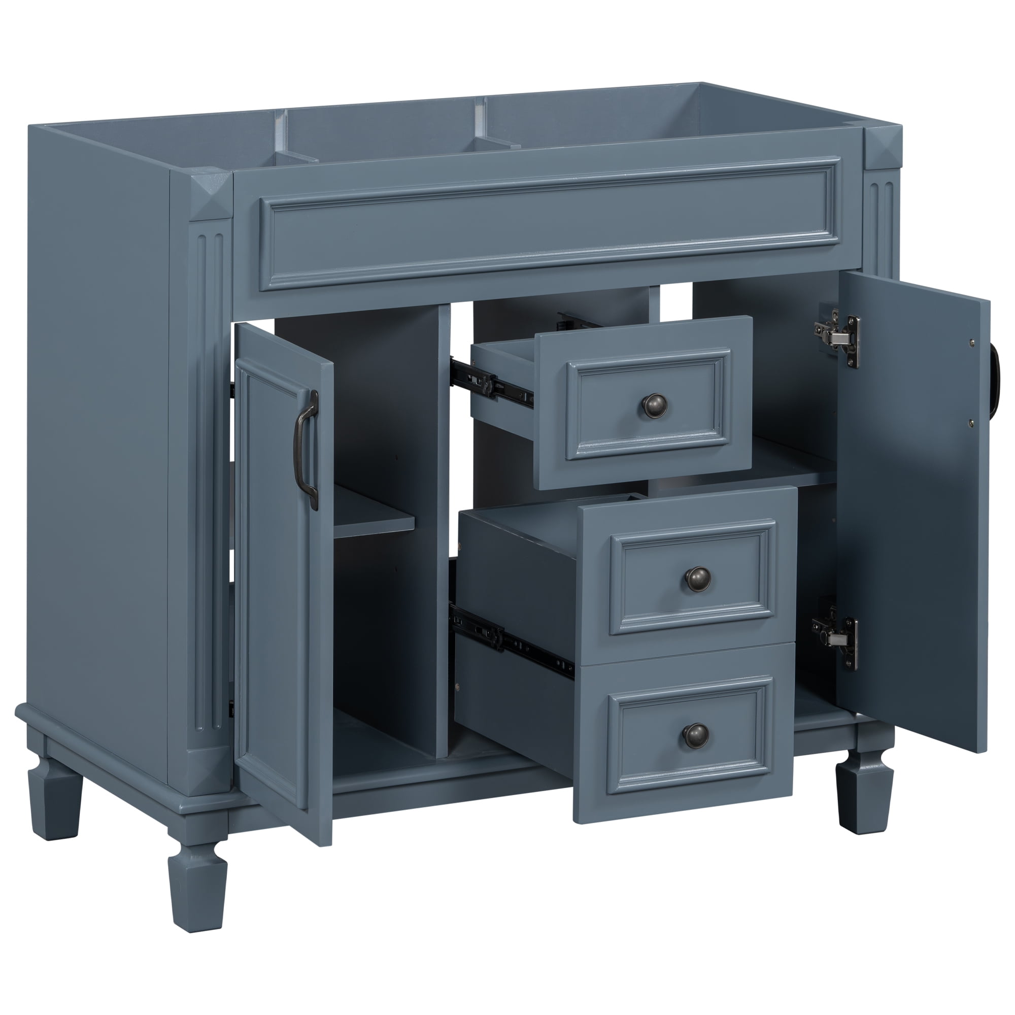 Euroco 36'' Bathroom Vanity without Top Sink, Cabinet only, Modern Bathroom Storage Cabinet with 2 Soft Closing Doors and 2 Drawers