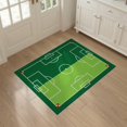 thumbnail image 3 of ODIKA 3'x5' Washable Throw Rug Doormat Field Soccer Layout Penalty Arc Motifs Themed Door Entry for Entryway, Kitchen, Mudroom, Stain Resistant, Low Profile, Non-Slip, 3 of 7