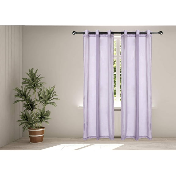 Legacy Decor Chiffon Window Sheer Curtains Voile Drapes 2 Panels Grommet Top 54" X 84" Tall Lilac Color