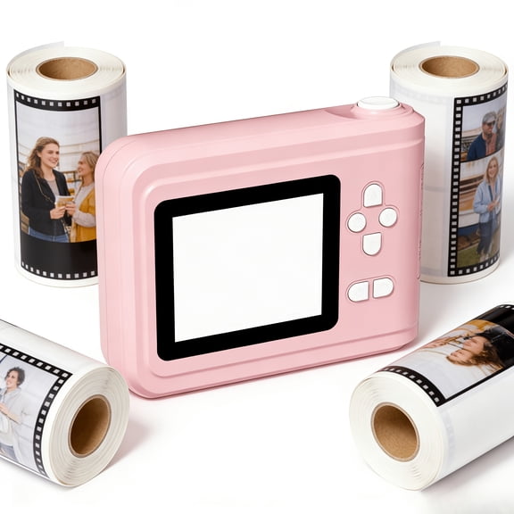 Mini Thermal Printing Camera with 1080P Video & Time Lapse, Includes 4 Paper Rolls - Holiday Gift