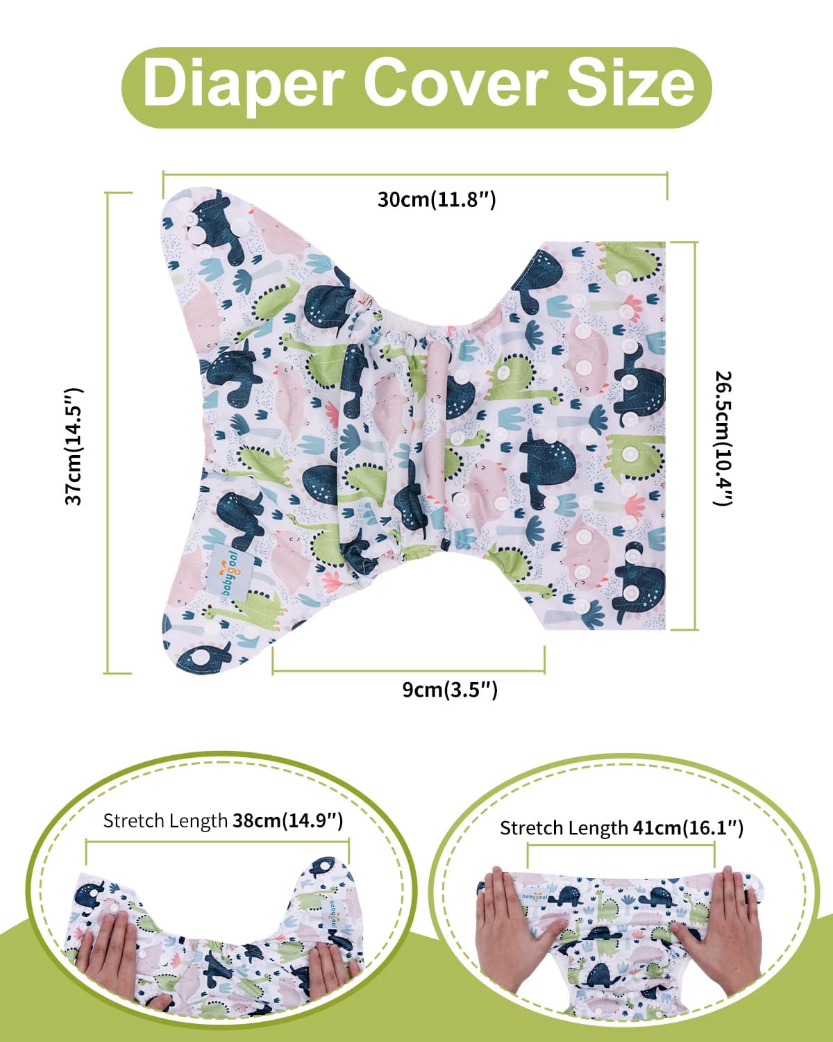 Cloth Diaper Covers 6 Pack with Wet Bag for Fitted Diapers and Prefolds with Double Gussets, Adjustable and Reusable for Baby Boys and Girls