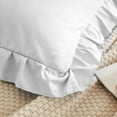 thumbnail image 3 of Grace Linen Ruffle Pillow Shams Queen Size Set of 2, 20X30 - Microfiber Soft & Breathable & smooth - Ruffle Pillowcases 20X30 - White, 3 of 7