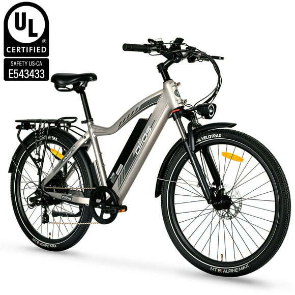 Oiios Voltus Electric Bike for Adults Ebike - UL Certified - 48V 749Wh, 500W, 26 inch - Hydraulic Brakes, Color Display - Beige