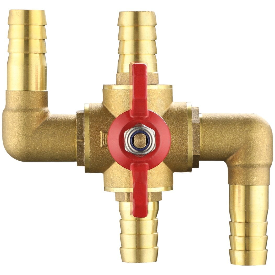 4-Way Automobile Heating Water Valve, 5/8in Heater Core Bypass, Brass Automotive Integrated Manual Control Valve