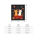 thumbnail image 5 of Durable Soft & Warm Flannel Blanket - Whimsical Cartoon Cats on Red Platform with Vibrant Flowers Perfect for Sofa Travel & Bed, 5 of 7