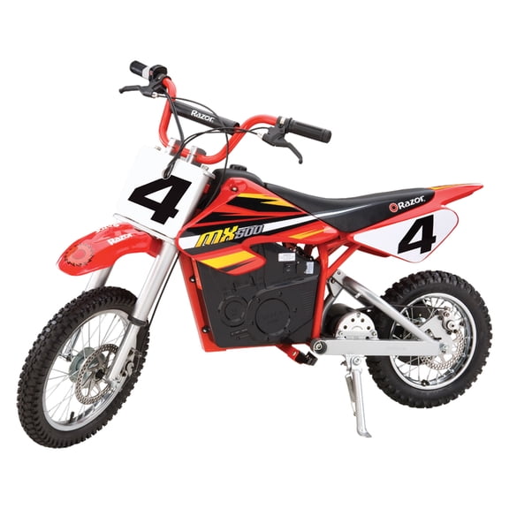 Razor MX500 Kids Dirt Rocket Supercross 15 MPH Electric Bike Motorcycle, Red