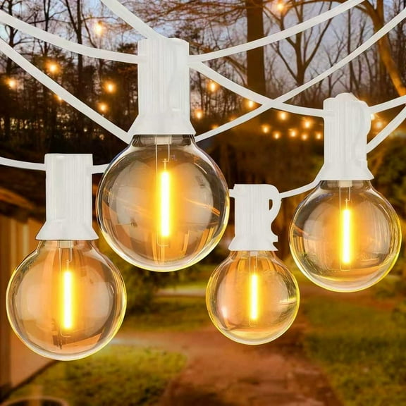 LED Outdoor String Lights | 12 1 Shatterproof G40 Edison Bulbs (1 Spare) | Connectable, Weatherproof, Commercial Grade | Warm White for Backyard, Patio Decor