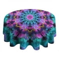 thumbnail image 4 of Colorful Tie Dye Mandala Pattern Round Tablecloth 60"x60",Wrinkle Wipeable Table Cloth for Kitchen Dining Room Picnic Patio Party, 4 of 6