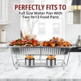 thumbnail image 6 of 12 Pack Chafing Wire Rack Buffet Stand Chrome Frame for Events, Parties, Wedding, & Birthday Party Catering, Full Size Chafing Stand for Dish Serving Trays, Food Warmer Catering Supplies, 6 of 9