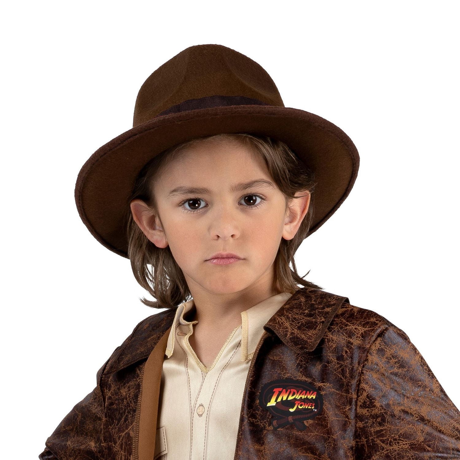 Youth INDIANA JONES Costume - Shirt and Jacket with Series Logo, Pants with Foam-Back Belt, and Hat