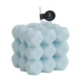thumbnail image 2 of Vela perfumada con forma de cubo de burbujas 3D, hecha a mano, ideal como regalo de cumpleaños o aniversario de boda. Azul, 2 of 9