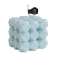 thumbnail image 2 of Vela perfumada con forma de cubo de burbujas 3D, hecha a mano, ideal como regalo de cumpleaños o aniversario de boda. Azul, 2 of 9