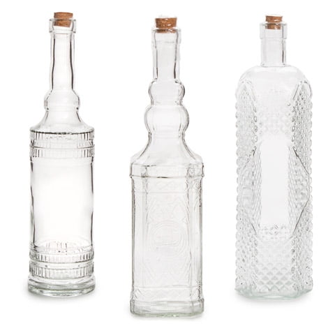 Download 12 Assorted Clear Glass Bottles With Cork 12 Walmart Com Walmart Com