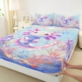 thumbnail image 3 of Manfei Teens Blue Axolotl Twin Sheet Sets, Kawaii Ocean Sealife Twin Fitted Sheet, Marine Dreamy Coral Flat Sheet, Super Cozy Room Decor, 3-Piece, 3 of 7