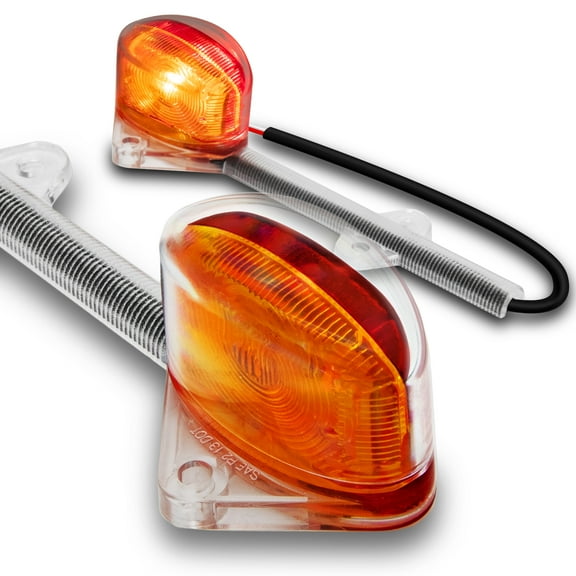 2pc 5" DOT Amber/Red LED Clearance Marker Fender Light Set for Trailer Hauler