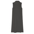 thumbnail image 5 of TaTaai Sleeveless Lapel Maxi Dress Women's Linen Feel Solid Color Button Front Casual Loose Fit Flowy Summer Slip Dress Gift, 5 of 5