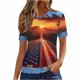 thumbnail image 3 of Mujeres de Verano Tops Casual Manga Corta Cuello Redondo de Moda Impreso Solapa Superior para el Hogar Y el Uso Diario, 3 of 7