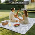 thumbnail image 4 of Light Blue Dandelion Outdoor Rug for Patio/Deck/Porch, Non-Slip Large Area Rug 4 x 6 Ft, Spring Flowers Modern Minimalist Indoor Outdoor Rugs Washable Area Rugs, Reversible Camping Rug Carpet Runner, 4 of 8