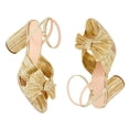 thumbnail image 5 of Sandalias MICIFA Tacón Dorado con Moño, Tacón Ancho de 9 cm y Correa al Tobillo, 5 of 5