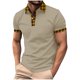 thumbnail image 2 of Blusa y camisa de manga corta con cuello vuelto para hombre, blusa de manga corta con solapa y botones estampados, blusa de poliéster para hombre, 2 of 5