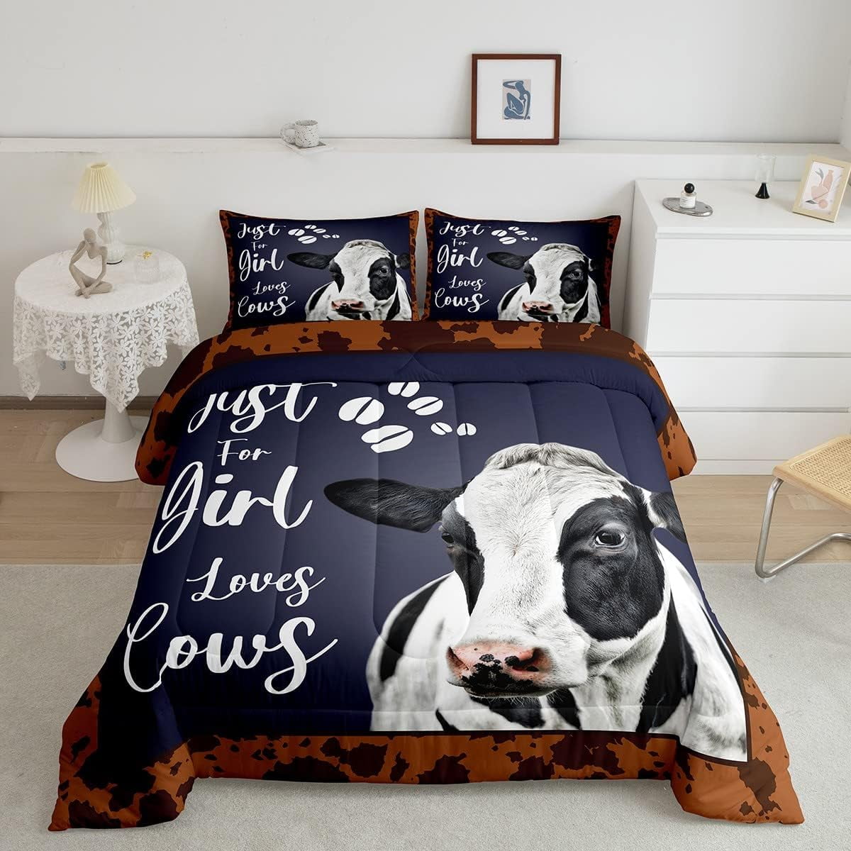 YST Cow Comforter Sets Full Size,Milk Cow Bedding Sets for Kids Boys
