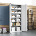 thumbnail image 3 of Magshion Metal Storage Cabinet with Locking Door, 71" Garage Storage Cabinet with 6 Adjustable Shelves, Steel Lockable File Cabinet for Office Home, White, 3 of 10