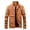 Yellow, variant on XMMSWDLA Mens Plus Top Autumn Pure Color Stand Collar Imitation Leather Jacket Coat