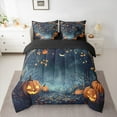 thumbnail image 2 of Feelyou Mystic Jungle Galaxy Bedding Comforter Set 7pcs, Halloween Pumpkin Queen Bedding Sets, Autumn Maple Leaf Reversible Queen Sheet Sets, Microfiber Bedroom Decor, 2 of 7