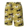 thumbnail image 4 of Balery Horsemen In Horseraces Traje de Baño Estilo Hawaiano para Hombre, Shorts de Secado Rápido con Bolsillos-Large, 4 of 6