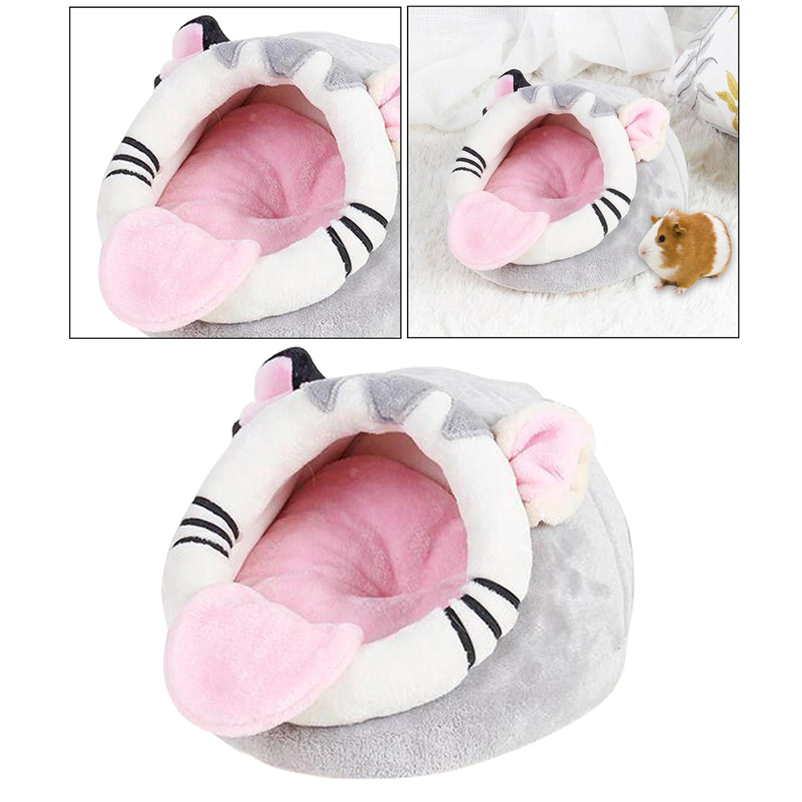 Warm Small Pet Animals Bed Dutch Hamster Hedgehog Rat Chinchilla Guinea Habitat Mini House - Pink S