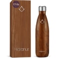 thumbnail image 1 of Termo de Acero Inoxidable Hidranur 17 Oz (502.75 ml) con Cepillo de Lavado, Doble Aislamiento Térmico,  Madera, 1 of 5